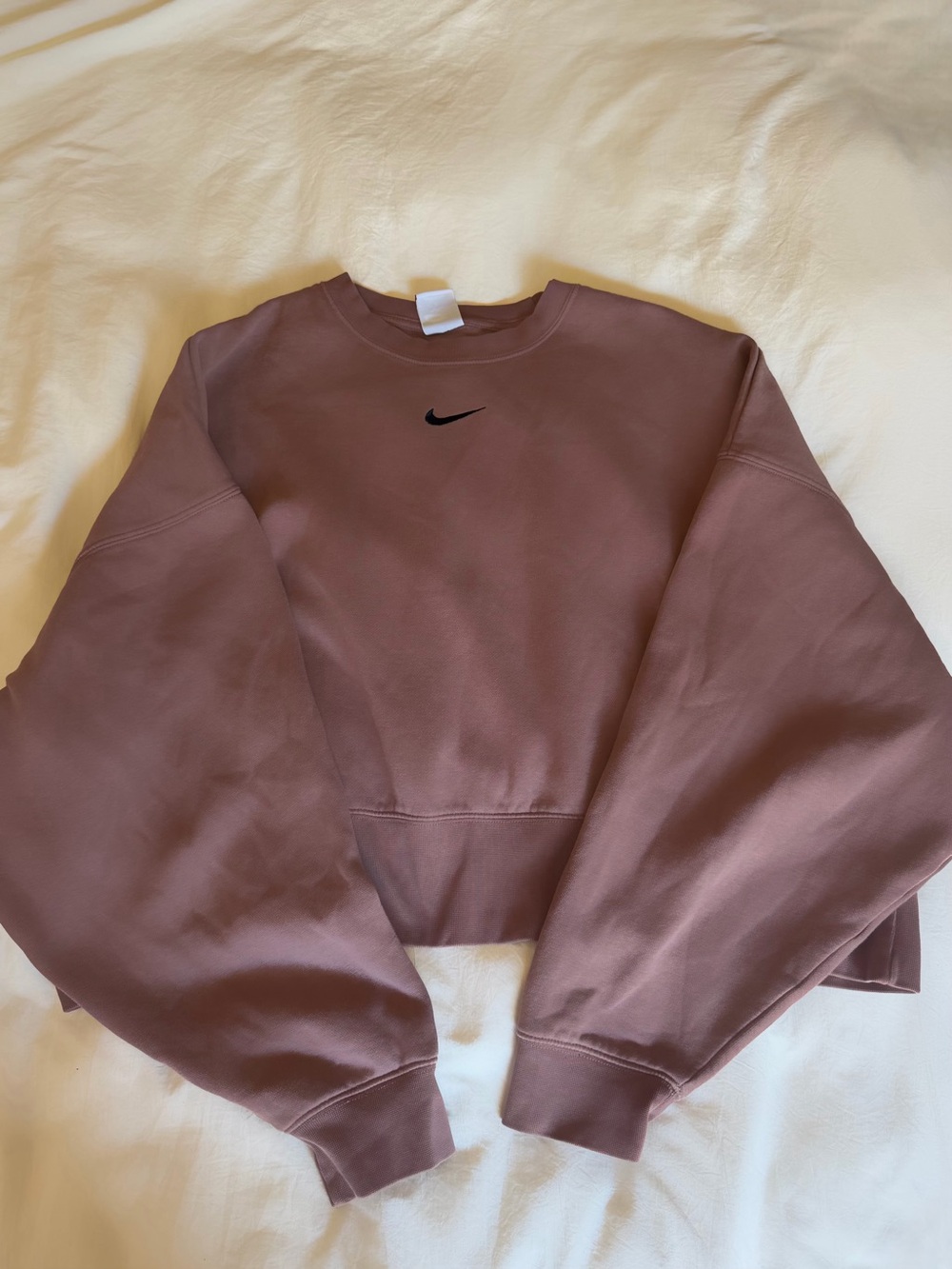 Nike Women’s Dusty Mauve Crewneck Sweatshirt with Black Swoosh